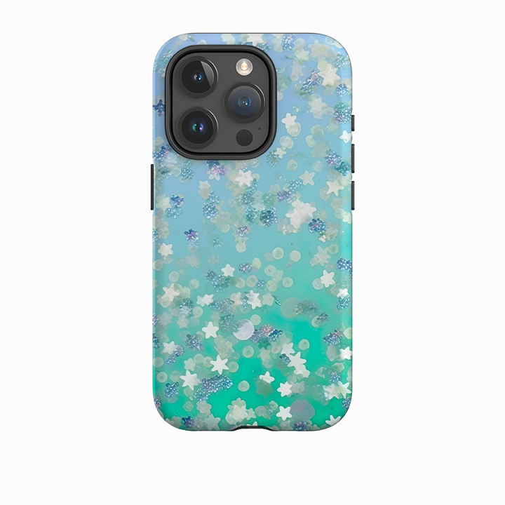 Transparent Edge Portable Protection iPhone Case - Green Stars