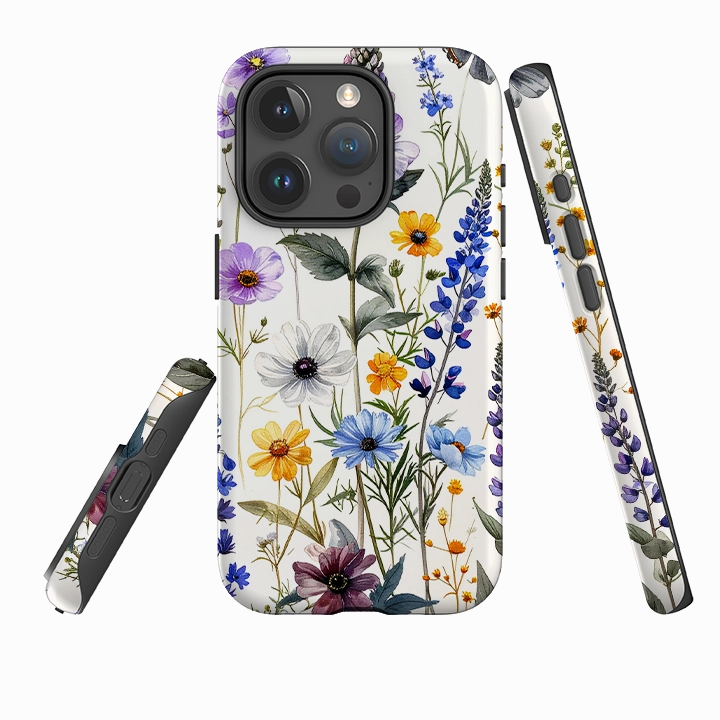 Hybrid Finish Minimalist Aesthetic iPhone Tough Case - Westend Floral