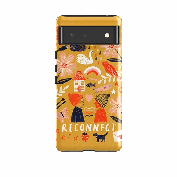 Durable structure Modern Style Google Tough Case -  Reconnect Yellow By Lee Foster Wilson