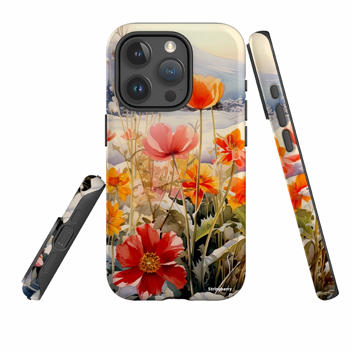 iPhone Tough Case - Winter Wild Flowers II Transparent Shell Tough Exterior