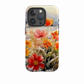 Soft Protection Comfort Use iPhone Tough Case - Winter Wild Flowers II
