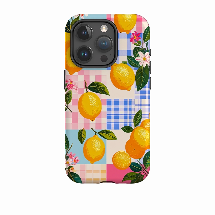 Polished Style iPhone Tough Case - Lemons and Checks