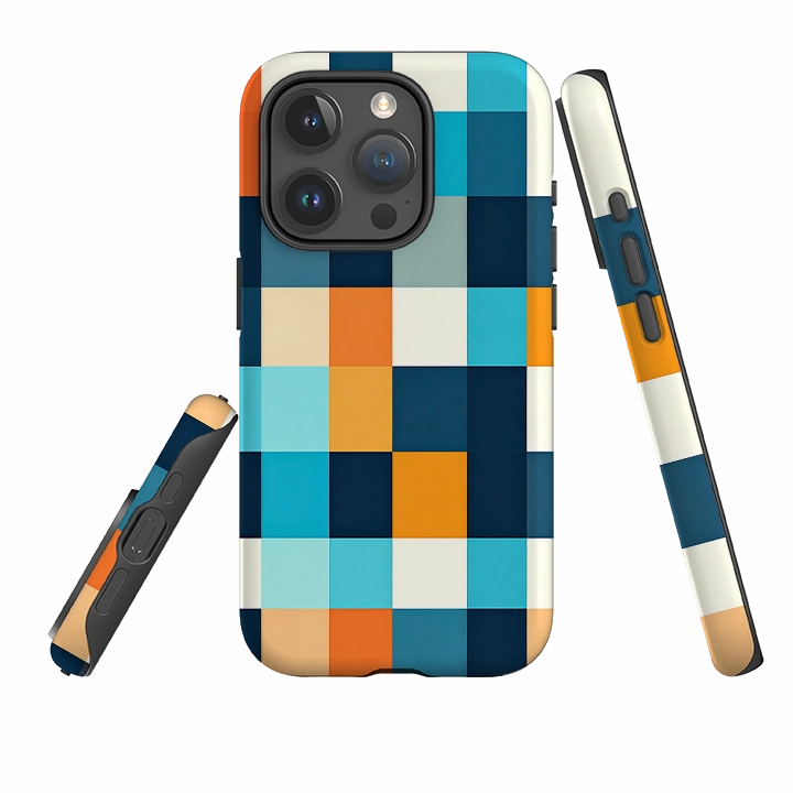 Vivid Detail Texture Soft Finish Layer iPhone Tough Case - Dublin Gingham