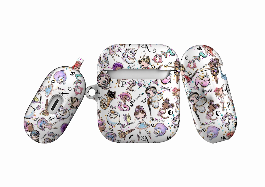 Modern Tech Accessory wireless silicone guard Alphabet Pattern Airpod Case ( Gen 1 & 2 )