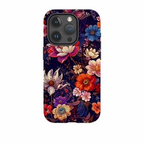 easy installation Modern Texture Look iPhone Tough Case - Campinas Floral