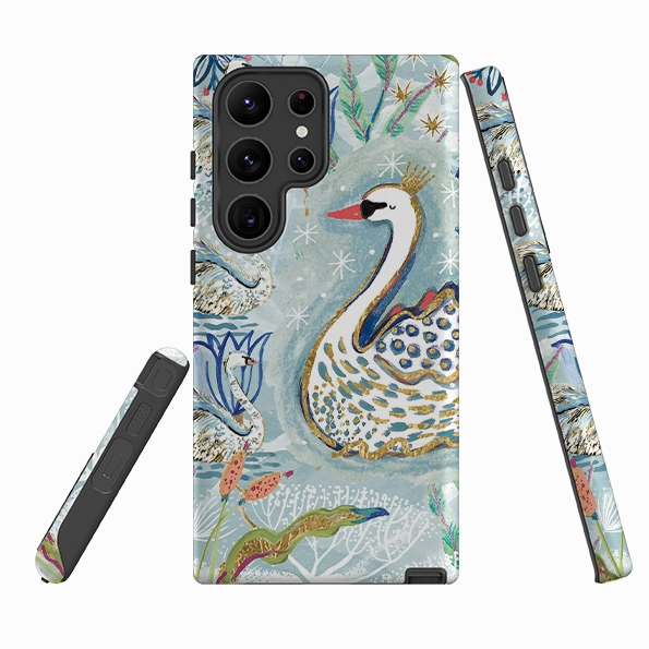 Samsung Tough Case - Seven Swans II By Emma Frances Grant Flexible Pattern Layer Flexible Surface Texture