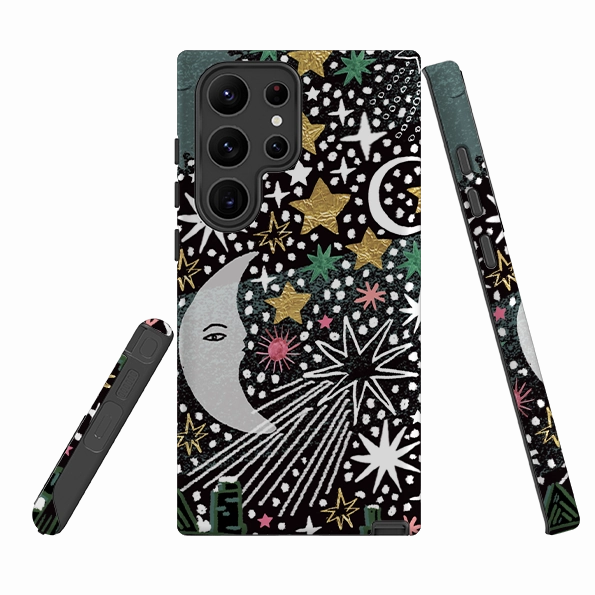 Modern Edge Layer Minimal Shield Texture Samsung Tough Case - Night Before Xmas III By Emma Frances Grant