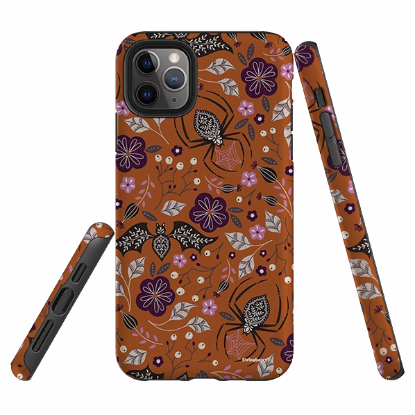 Slim Edge iPhone Tough Case - SpiderBat Orange By Jenny Zemanek