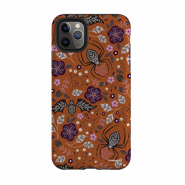 iPhone Tough Case - SpiderBat Orange By Jenny Zemanek Minimal Design