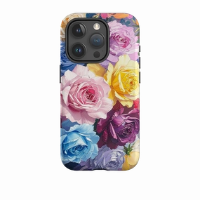 Premium Surface Finish Elegant Shield iPhone Tough Case - Summer Floral Roses
