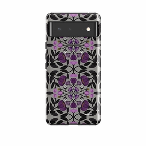 Google Tough Case -  Purple Flower Skull I By Nina Pace Luxury Style