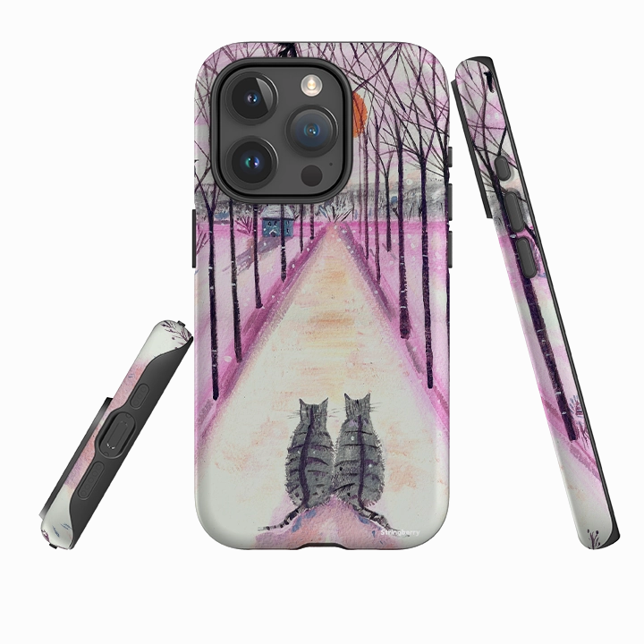 iPhone Tough Case - Winter Cats By Mary Stubberfield Protective Structure Comfort grip design