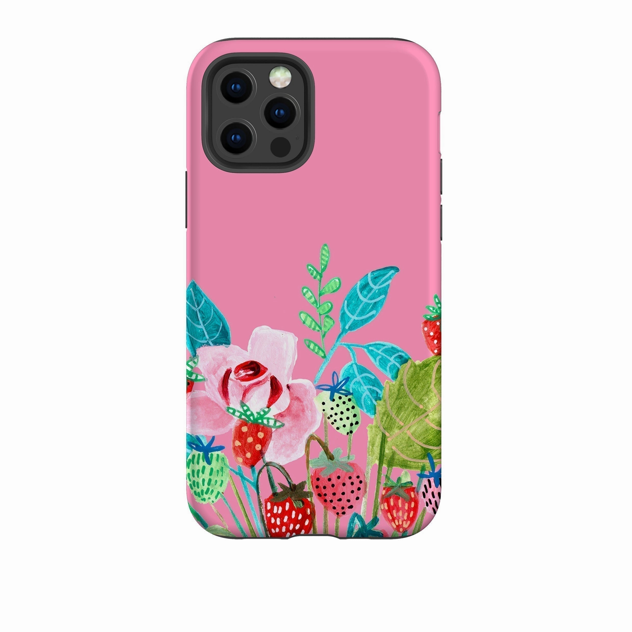 Sleek Guard Simple Look iPhone Tough Case - Pink Colour Floral By Caroline Bonne Muller