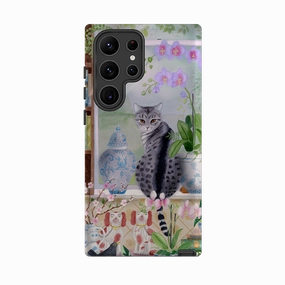 Samsung Tough Case - Cat In Window By Bex Parkin Luxury Style Luxury Texture Finish