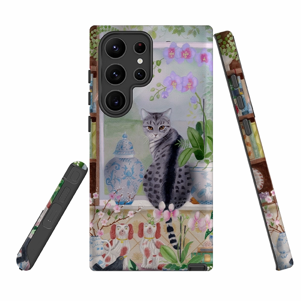 Samsung Tough Case - Cat In Window By Bex Parkin Flexible structure Outdoor Use
