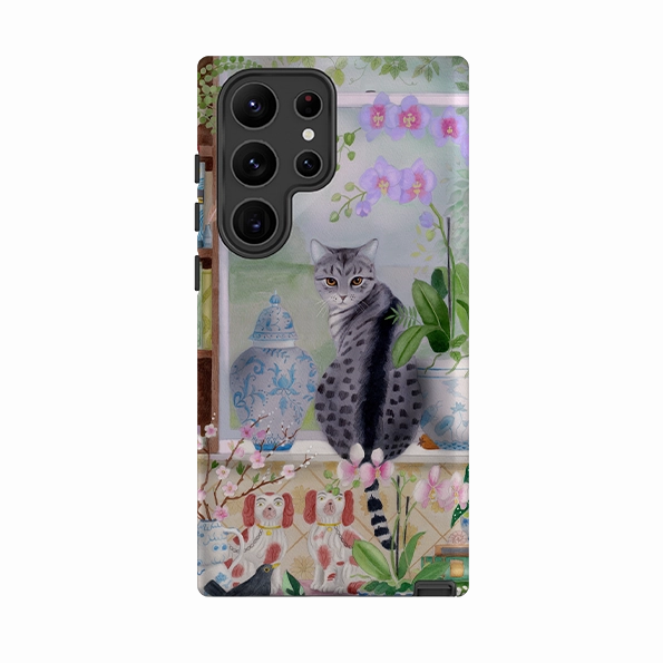 Samsung Tough Case - Cat In Window By Bex Parkin Luxury Style Luxury Texture Finish