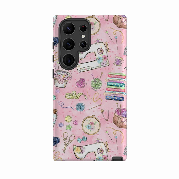 Smooth Design Soft Grip Layer Samsung Tough  Case - Sewing Pattern III