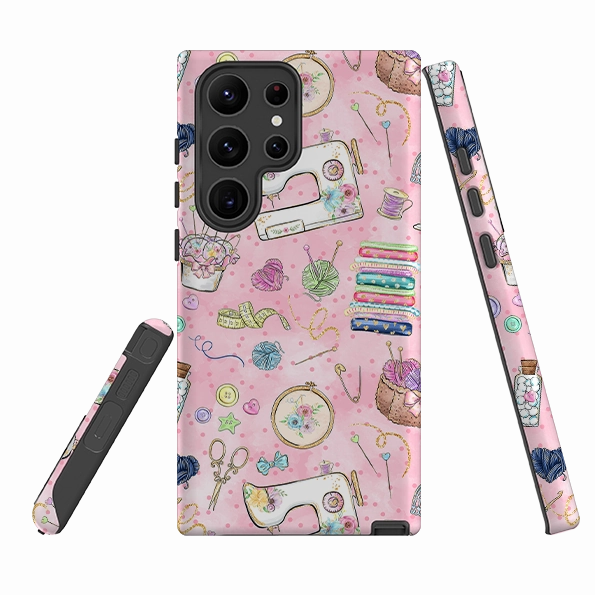 Samsung Tough  Case - Sewing Pattern III Soft Pattern Layer Durable Build