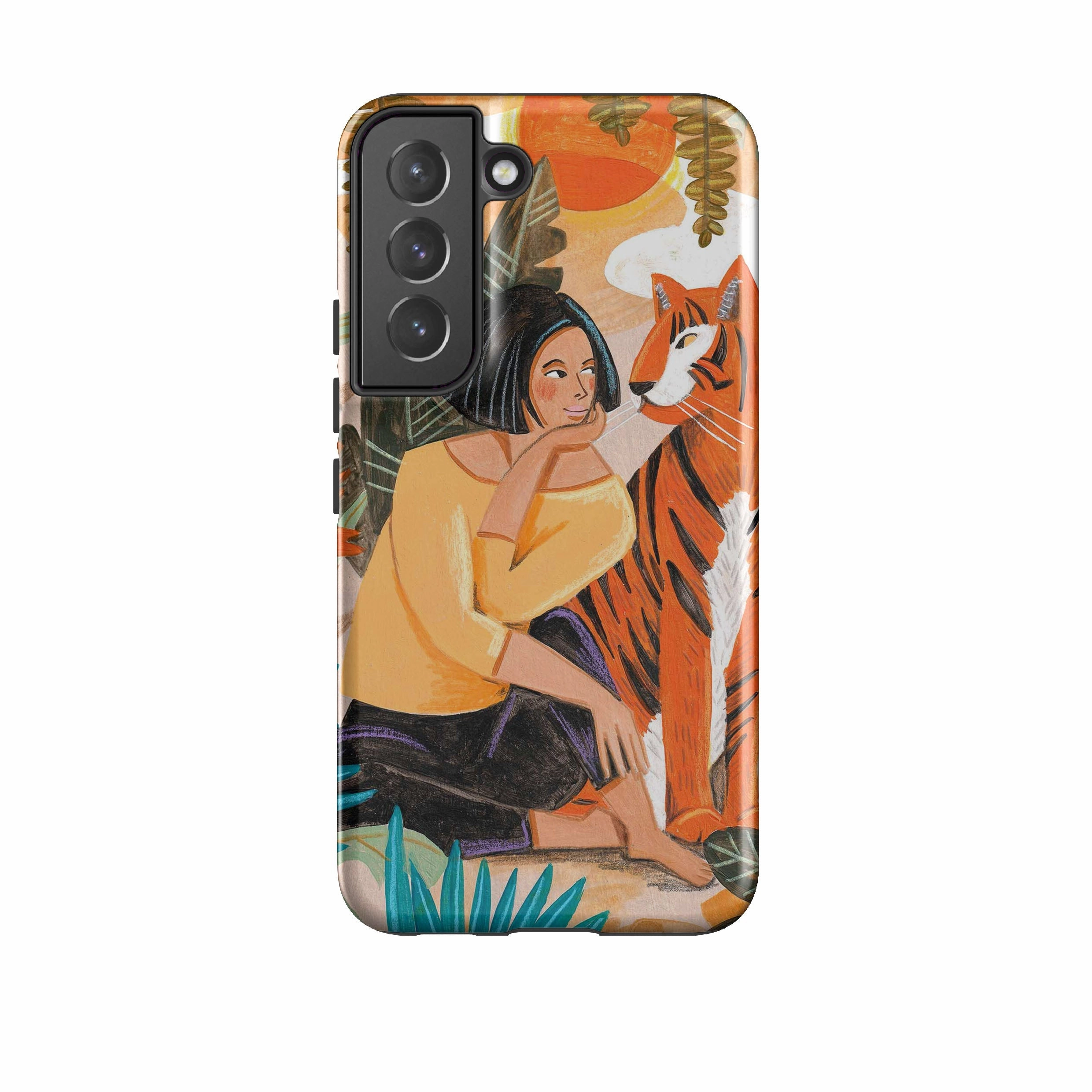 Soft Surface Layer Samsung Tough Case - Hello Tiger By Caroline Bonne Muller