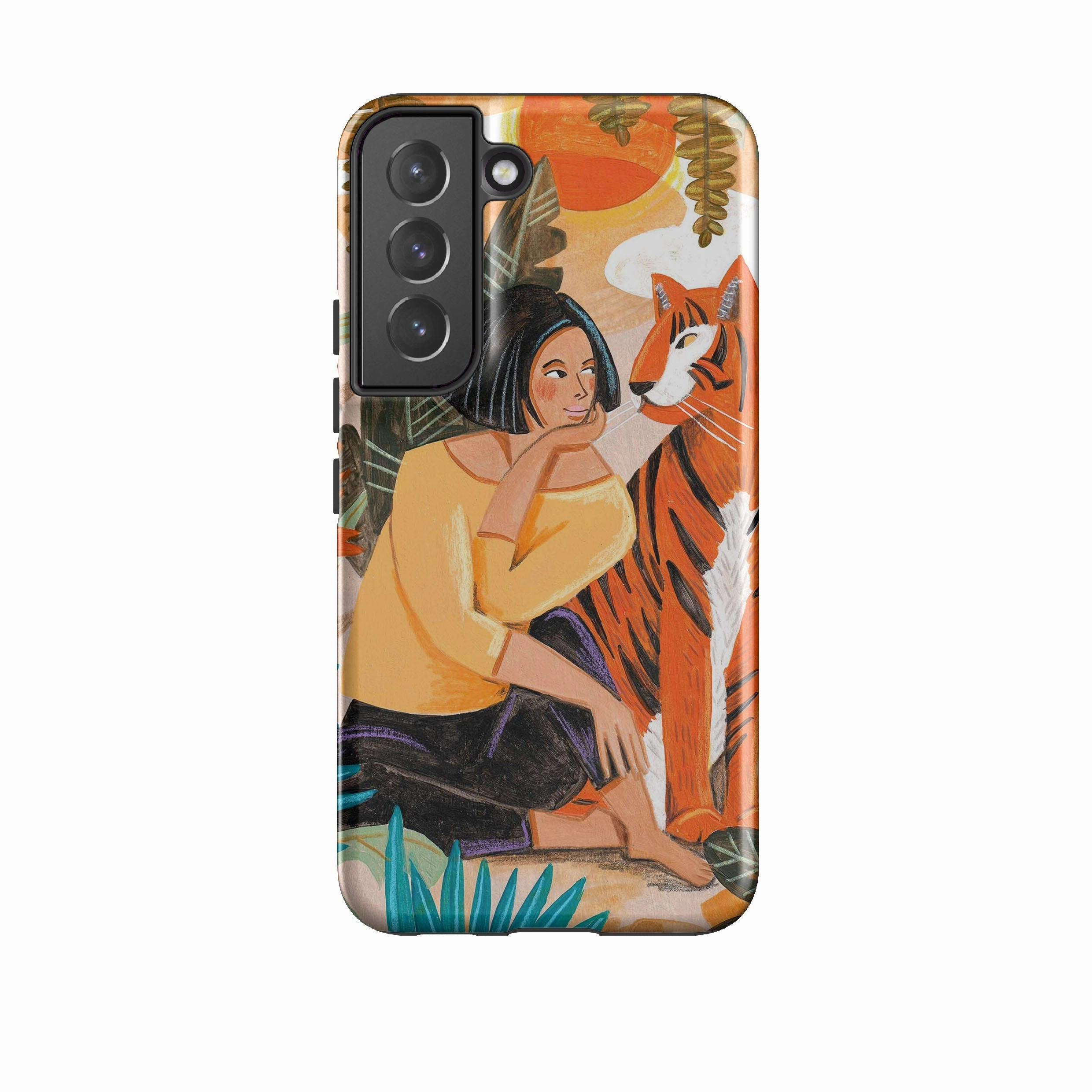Comfort Shape Metal Texture Samsung Tough Case - Hello Tiger By Caroline Bonne Muller