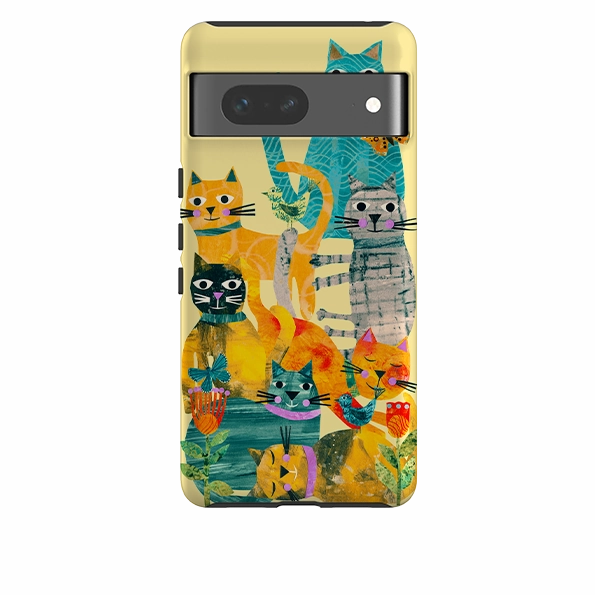 Smooth Form Comfort Finish Layer Google Tough  Case - Cat Party III By Tracey English