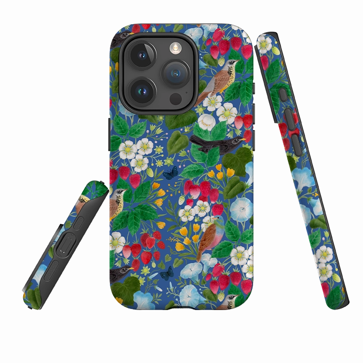 Refined Look Smooth Touch iPhone Case - Strawberry Thief By Bex Parkin