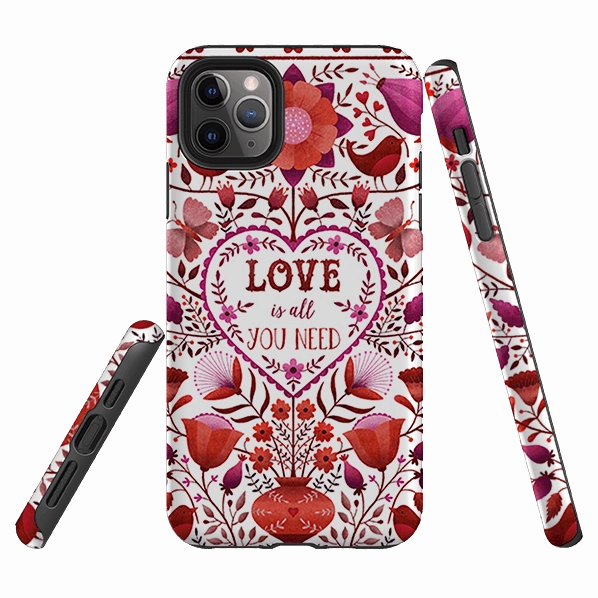 Futuristic style dust protection iPhone Tough Case - Love Is All You Need By Suzy Taylor