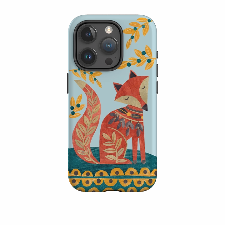 iPhone Tough Case - Folk Foxie By Tracey English Lightweight Feel Impact Cushion