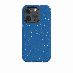 iPhone Tough Case - Blue Cosmos Luxury Edge Texture Hybrid Texture Design