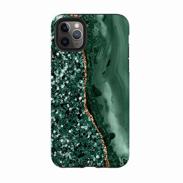 iPhone Tough Case - Green Shade (case does not glitter) Protective Layering Light Edge