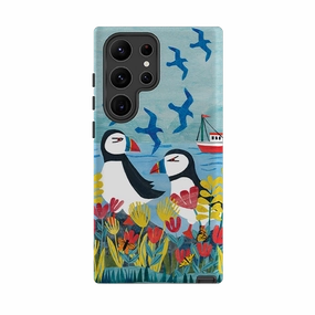 Portable Shield Samsung Tough  Case - Puffins By Tracey English