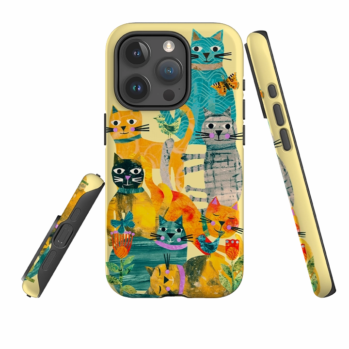 Shock Resistant Luxury Coating iPhone Case - Cat Party III By Tracey English