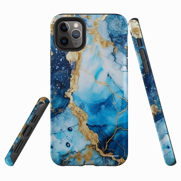 iPhone Tough Case - Blue Marbs Frosted surface Protective Form