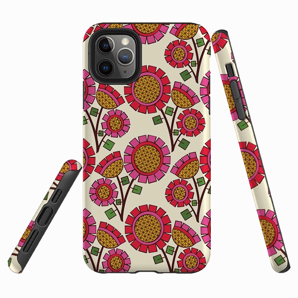 Water shield iPhone Tough Case - Pop Flower By Amelia Bowman
