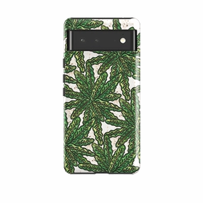 Urban Fashion Comfort Edge Texture Google Tough Case -  Green Floral By Amelia Bowman