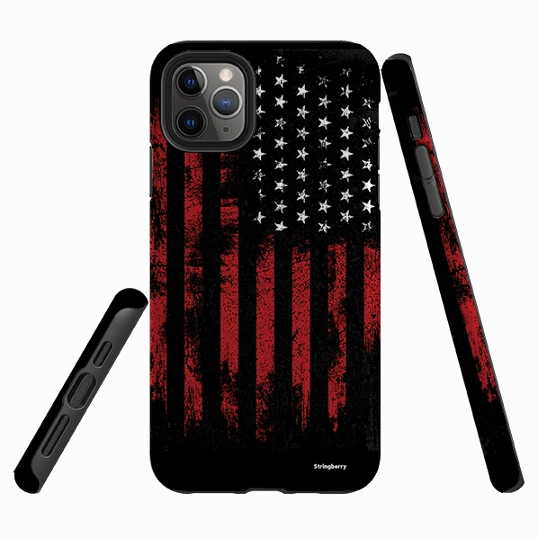 Hybrid Surface Layer iPhone Tough Case - US Grunge Flag I