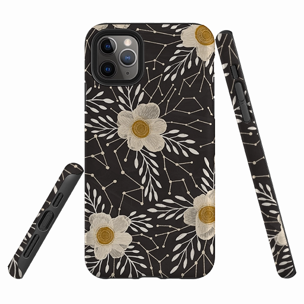 Comfort Style Camera Protection iPhone Tough Case - Delicate Floral Dark By Nina Pace