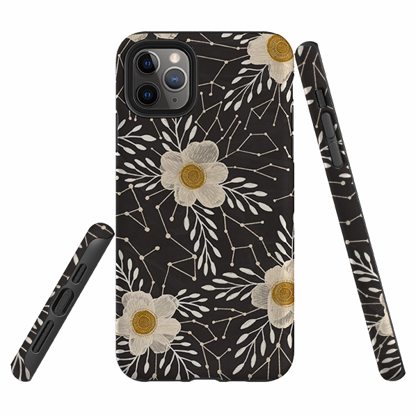 iPhone Tough Case - Delicate Floral Dark By Nina Pace Hard Edge Fashion Statement