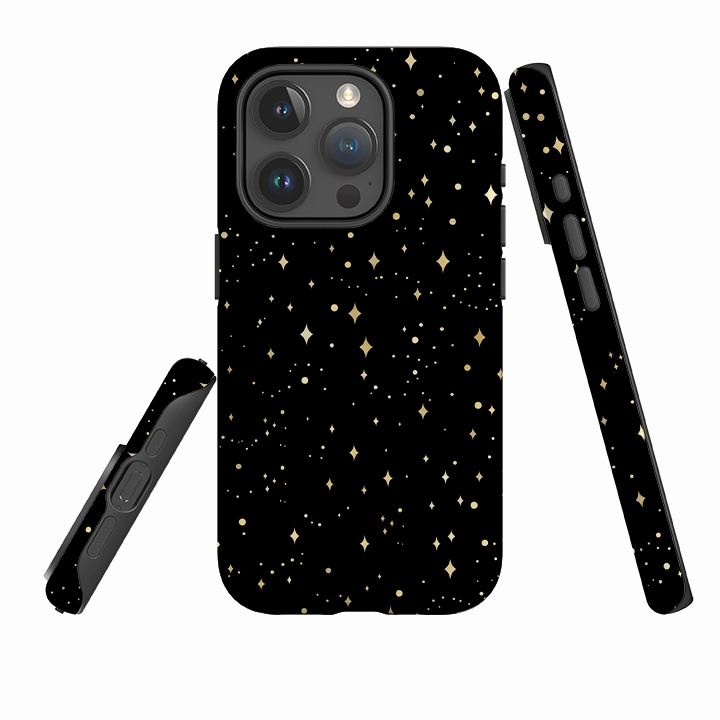 iPhone Tough Case - Black Cosmos Shock Cushion Protective Form Texture