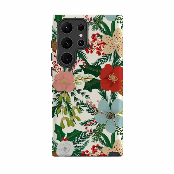 Samsung Tough Case - Christmas Florals By Abby Jacobs Flexible Material Hybrid Pattern Texture