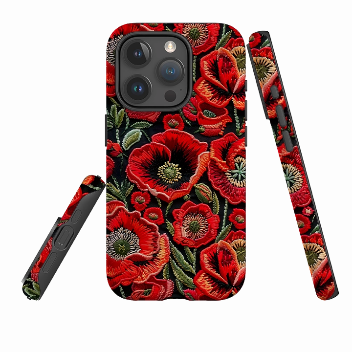 Hybrid Detail Refined Edge iPhone Case - Poppy Love III