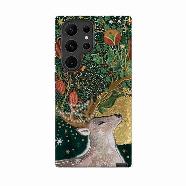 Protective Pattern Samsung Tough Case - Winter Deer I By Emma Frances Grant