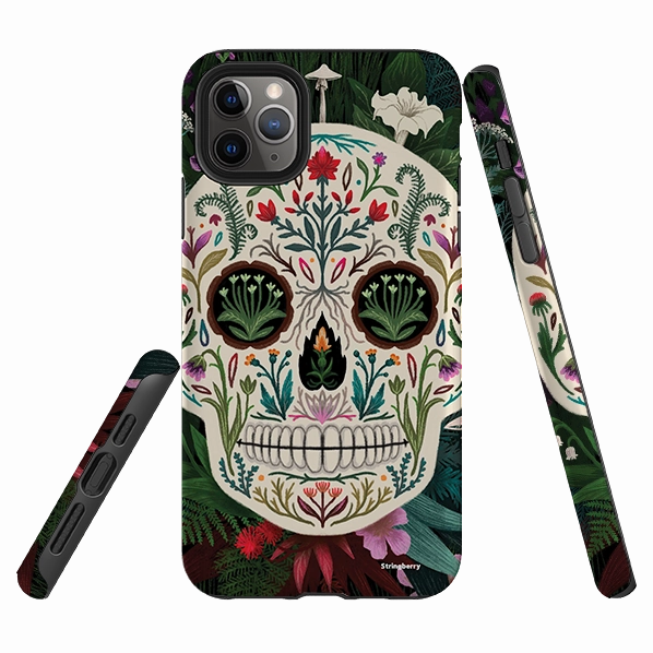 iPhone Tough Case - Poison Sugar Skull By Anna Stead Polished Texture
