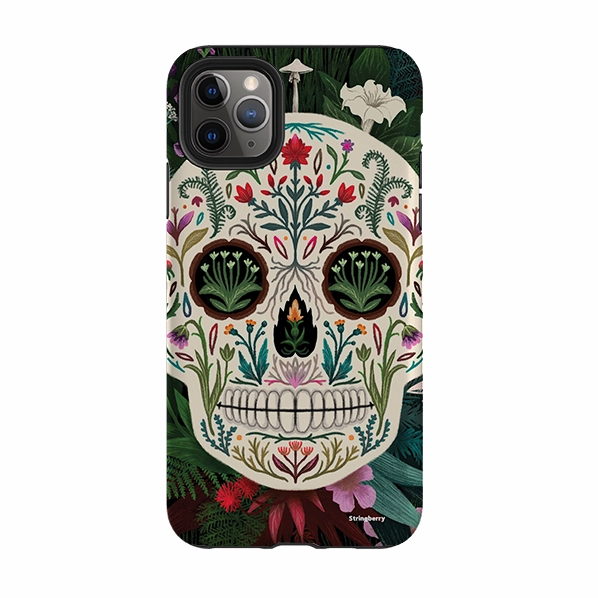 Non Slip Surface Everyday Fit iPhone Tough Case - Poison Sugar Skull By Anna Stead