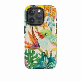 Vivid colors Soft edges iPhone Tough Case - Tropical Bird II By Caroline Bonne Muller