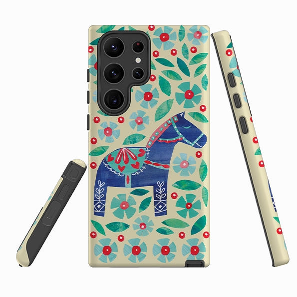 Samsung Tough Case - Dala Horse By Tracey English Fashion Forward Durable Grip