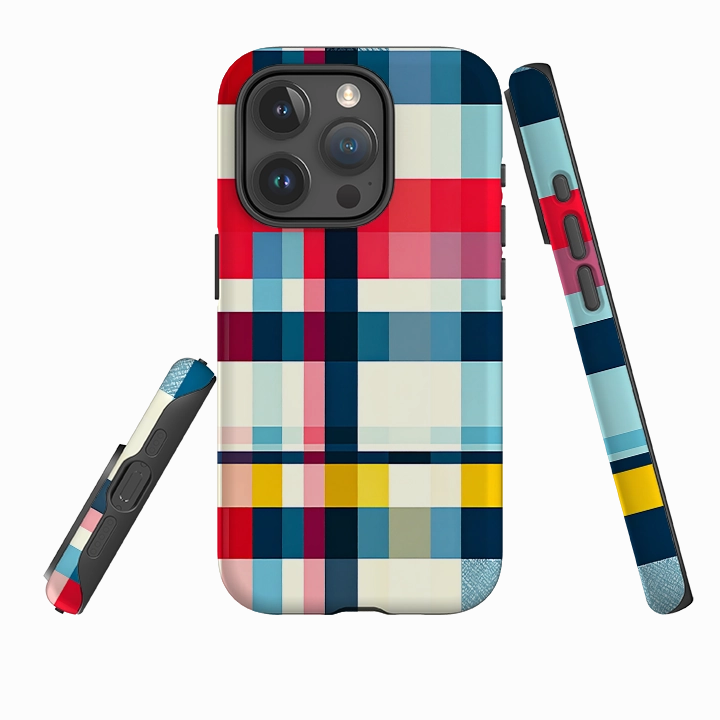 iPhone Tough Case - Cancun Gingham Flexible Edge Texture