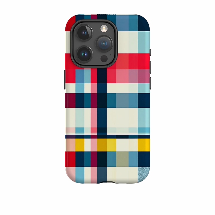 Light Design Rugged Pattern Design iPhone Tough Case - Cancun Gingham