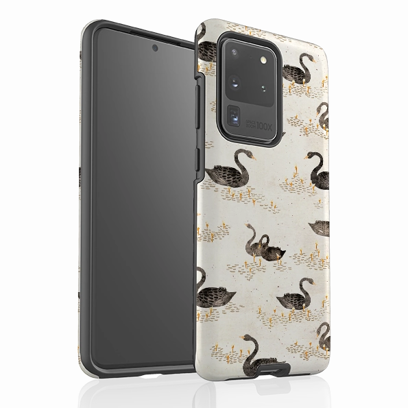 Comfort Grip Samsung Tough Case - Swans Cream By Katherine Quinn