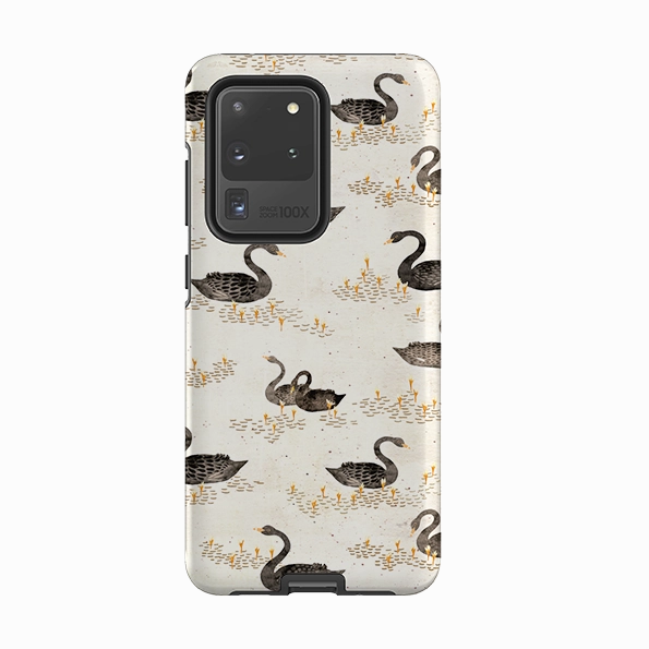 Port Protection Samsung Tough Case - Swans Cream By Katherine Quinn